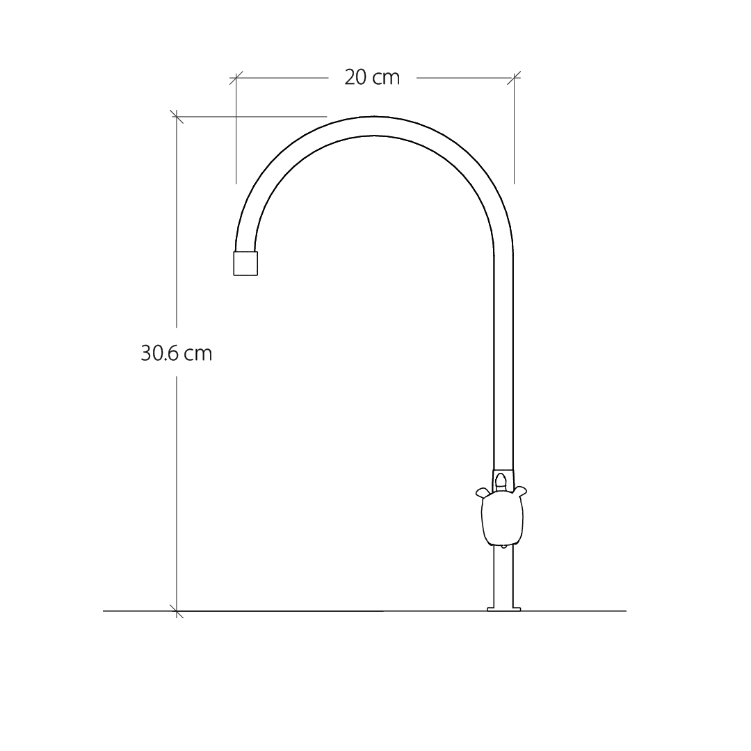 Grifería Llave de mesón estilizada